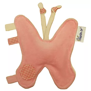 荷蘭Keptin-Jr,有機棉Organic造型標籤安撫巾蝴蝶-Pink