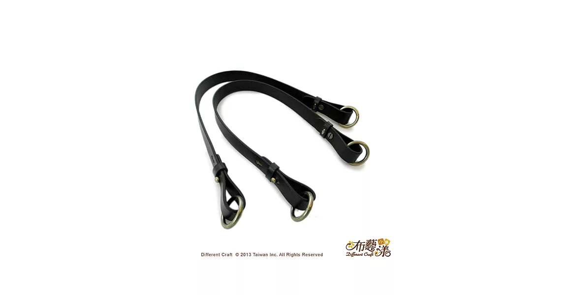 【布藝漾小舖】純手工頂級牛皮側調提把黑色