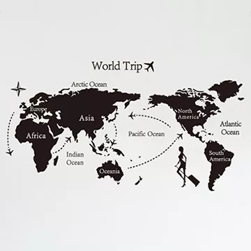 時尚壁貼 - 世界地圖