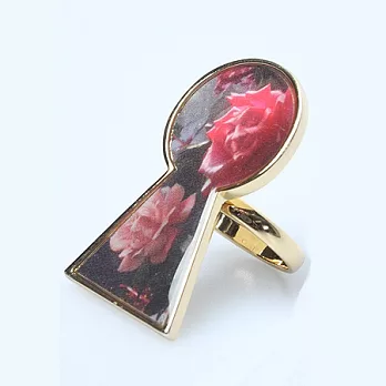 【DISNEY COUTURE】美國珠寶大師 Tom Binns 聯名系列~魔鏡夢遊玫瑰花大鑰匙金色戒指