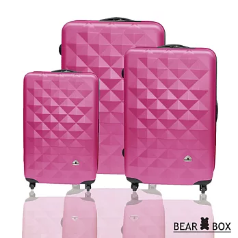 Bear Box《晶鑽系列》ABS 霧面★輕硬殼旅行箱【超值3件組】桃28吋桃