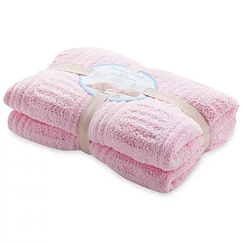 【奇哥】立體格紋柔舒毯 - 大 (4色選擇)粉色