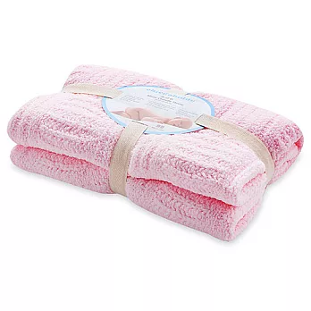 【奇哥】立體格紋柔舒毯 - 小 (4色選擇)粉色
