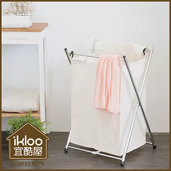 【ikloo】可提式髒衣收納籃/洗衣籃 (單格)