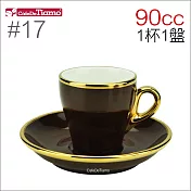 Tiamo 17號鬱金香濃縮杯盤組(K金) 90cc 一杯一盤 (咖啡) HG0846BR
