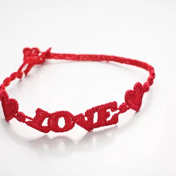 義大利精品Cruciani編織手環-LOVE系列紅色