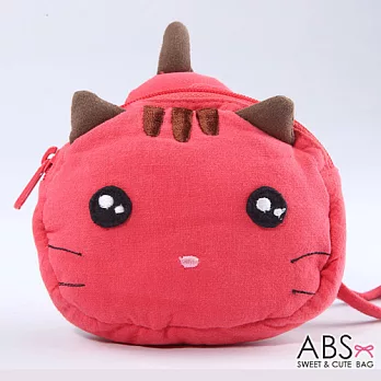ABS貝斯貓 饅頭貓 可愛拼布拉鏈零錢包 (俏麗桃) 88-124