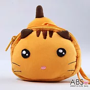 ABS貝斯貓 饅頭貓 可愛拼布拉鏈零錢包 (淘氣黃) 88-124