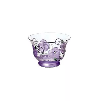 Madiggan手工彩繪玻璃玫瑰蠟燭漂浮碗-紫色