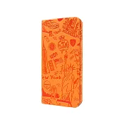Ozaki O!Coat Travel iPhone6 4.7寸側翻式附卡槽保護皮套-紐約 (橘色)
