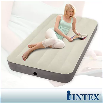 【INTEX】新型氣柱-單人加大植絨充氣床墊-寬99cm(64707)
