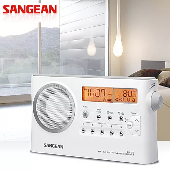 山進收音機SANGEAN-二波段數位式時鐘收音機(調頻/調幅)PR-D4