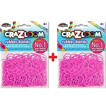【美國Cra-Z-Art】Cra-Z-Loom 彩虹圈圈編織 橡皮筋補充包 亮粉紅x2包