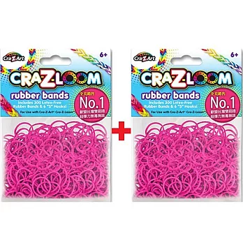 【美國Cra-Z-Art】Cra-Z-Loom 彩虹圈圈編織 橡皮筋補充包 洋紅x2包