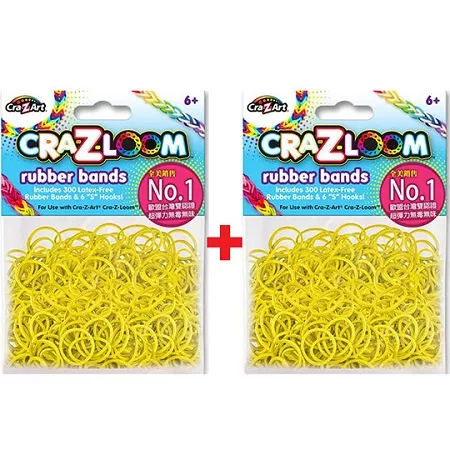 【美國Cra-Z-Art】Cra-Z-Loom 彩虹圈圈編織 橡皮筋補充包 鵝黃x2包