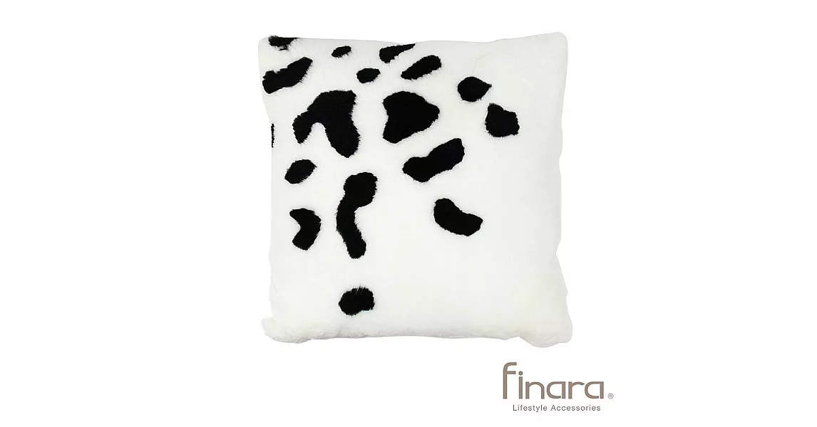 finara費納拉-白色豹紋羔羊皮草抱枕