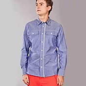 『摩達客』美國LA設計品牌【Suvnir】藍色長袖襯衫M-2