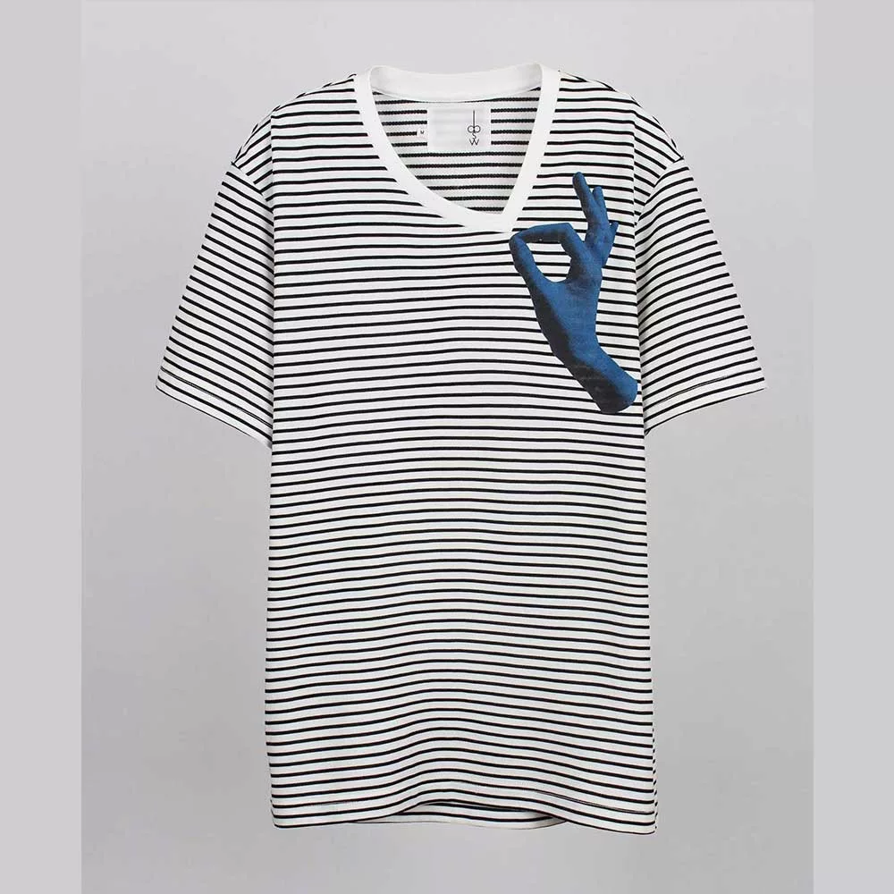 【摩達客】韓國進口EXO合作設計品牌DBSW Don’t Drag 別拉橫紋短T短袖T恤時尚潮TL灰色