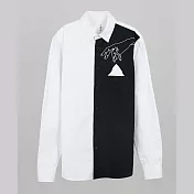 【摩達客】韓國進口EXO合作設計品牌DBSW Pickpocket 黑白時尚純棉男士修身長袖襯衫S趴手