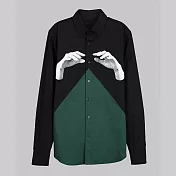 【摩達客】韓國進口設計品牌DBSW Color Composer時尚純棉男士修身長袖襯衫S組色者黑綠