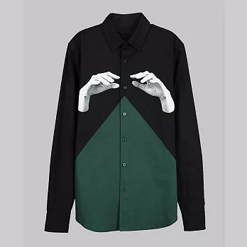【摩達客】韓國進口設計品牌DBSW Color Composer時尚純棉男士修身長袖襯衫L組色者黑綠