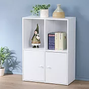 《Homelike》現代風二層二門置物櫃(三色)純白色