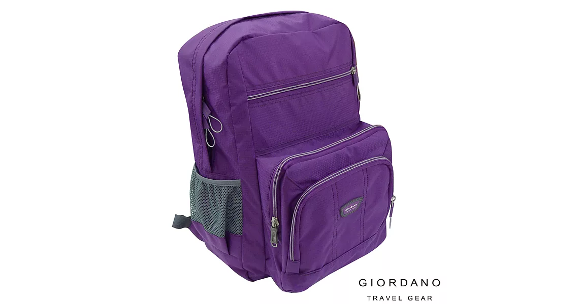 GIORDANO ~ 佐丹奴 休閒格紋多功能兩用肩斜背包(神秘紫)