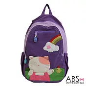 ABS貝斯貓 Rainbow＆Cat  拼布雙肩後背包 (葡萄紫) 88-169