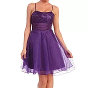 【摩達客】美國進口Landmark細肩帶紫色星閃蓬紗裙派對小禮服/洋裝(含禮盒/附絲巾)M