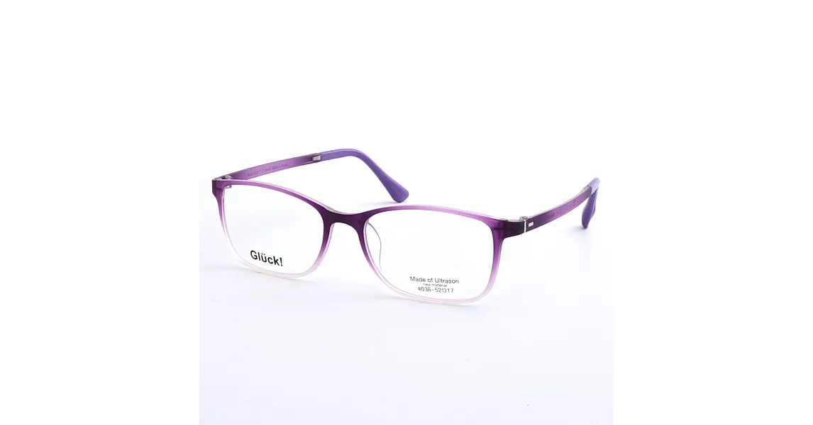 【大學眼鏡】Gluck!繽紛耀眼 方框平光眼鏡 36-Violet霧紫色漸層