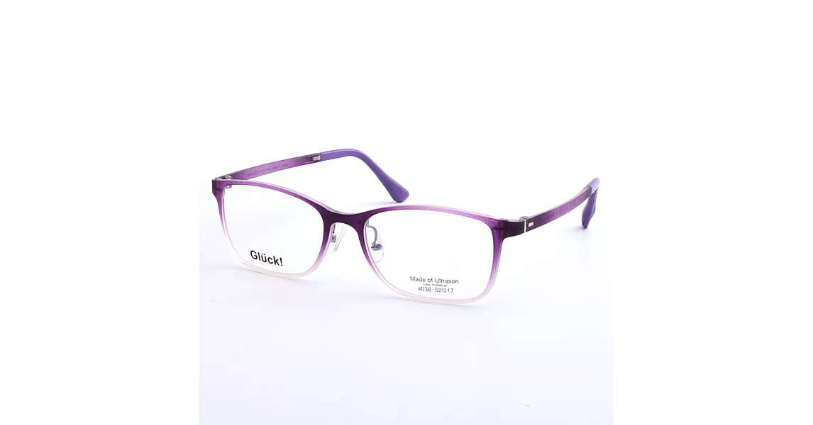 【大學眼鏡】Gluck!繽紛耀眼 方框平光眼鏡 38-Violet霧紫色漸層