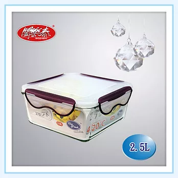 《闔樂泰》酷鮮玻璃微烤烹煮保鮮盒(方型-2.5L)