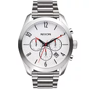NIXON BULLET CHRONO先鋒計時網紋腕錶-白X銀