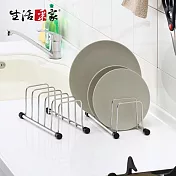 【生活采家】台灣製304不鏽鋼廚房ㄇ型5格砧板餐盤收納架(2入組)#99387