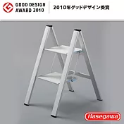 【長谷川Hasegawa設計好梯】最薄收納設計梯 SJ-5BK 踏台梯(雪弧銀)－2階(56cm)