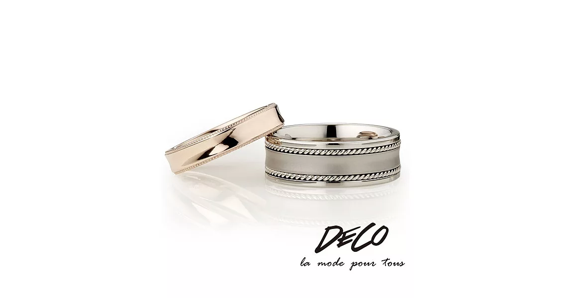 DECO X MASSA-G 【迷幻印記】鈦金對戒男戒7號+女戒4號