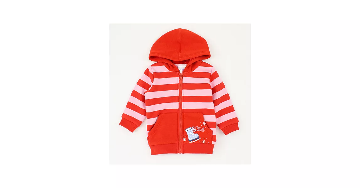 【愛的世界】 保暖刷毛連帽外套115紅色