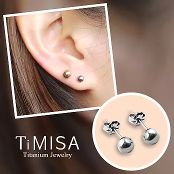 【TiMISA】極簡真我(5mm)雙色純鈦耳針一對  原色
