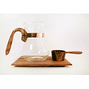露La Rosée / 木質手感咖啡壺組(1壺1匙1盤)/經典收藏版/斑馬木/木盒裝