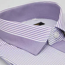 【金安德森】紫色條紋變化領窄版長袖襯衫15紫色