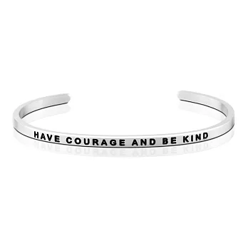 MANTRABAND 美國悄悄話手環 Have courage and be kind 勇敢與仁慈 銀色