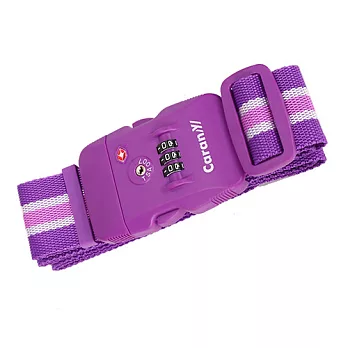 CARANY 卡拉羊 TSA海關密碼鎖束帶 旅行箱綁帶 (紫色條紋) 58-0035