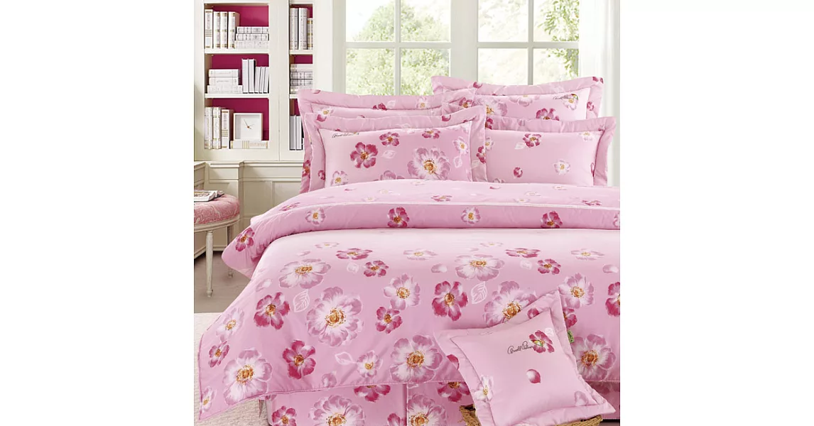 【Arnold Palmer雨傘牌】翩翩飛舞-60紗精梳純棉床罩雙人加大七件組