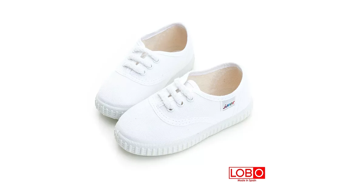 【LOBO】西班牙百年品牌Bambas環保膠底休閒童鞋-白色 親子款21白色