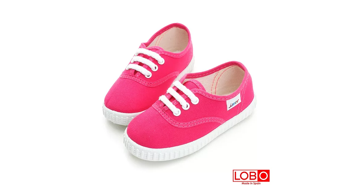 【LOBO】西班牙百年品牌Bambas環保膠底休閒童鞋-桃紅色 親子款21桃紅色