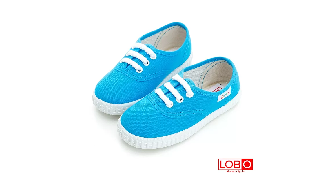 【LOBO】西班牙百年品牌Bambas環保膠底休閒童鞋-土耳其藍 親子款21土耳其藍