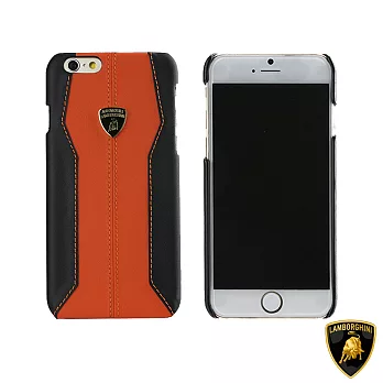 藍寶堅尼 Lamborghini iPhone 6/6S Plus (H-D1)真皮保護殼橘