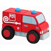【Mentari 木製玩具】立體積木消防車(嬰幼兒拼圖)