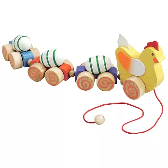 【Mentari 木製玩具】咕嘰咕雞手拉車(嬰幼兒學習)