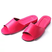 日式仿羊皮手工室內拖鞋-桃紅色×2雙25.5桃紅色